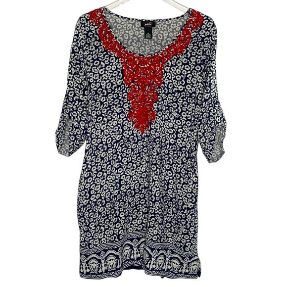 Patio Casuals by Cabernet M Womens Patio Dress Lounge Kaftan Black White - Picture 1 of 7